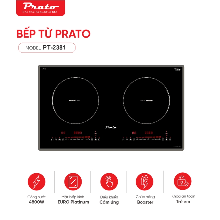 Bếp từ Model: PT-2381(2 Phiên bản mặt kính)